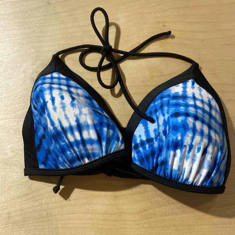 Blue Tie-Dye Bikini Top